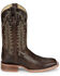 Image #2 - Justin Men's Lyle Umber Western Boots - Broad Square Toe, Dark Brown, hi-res