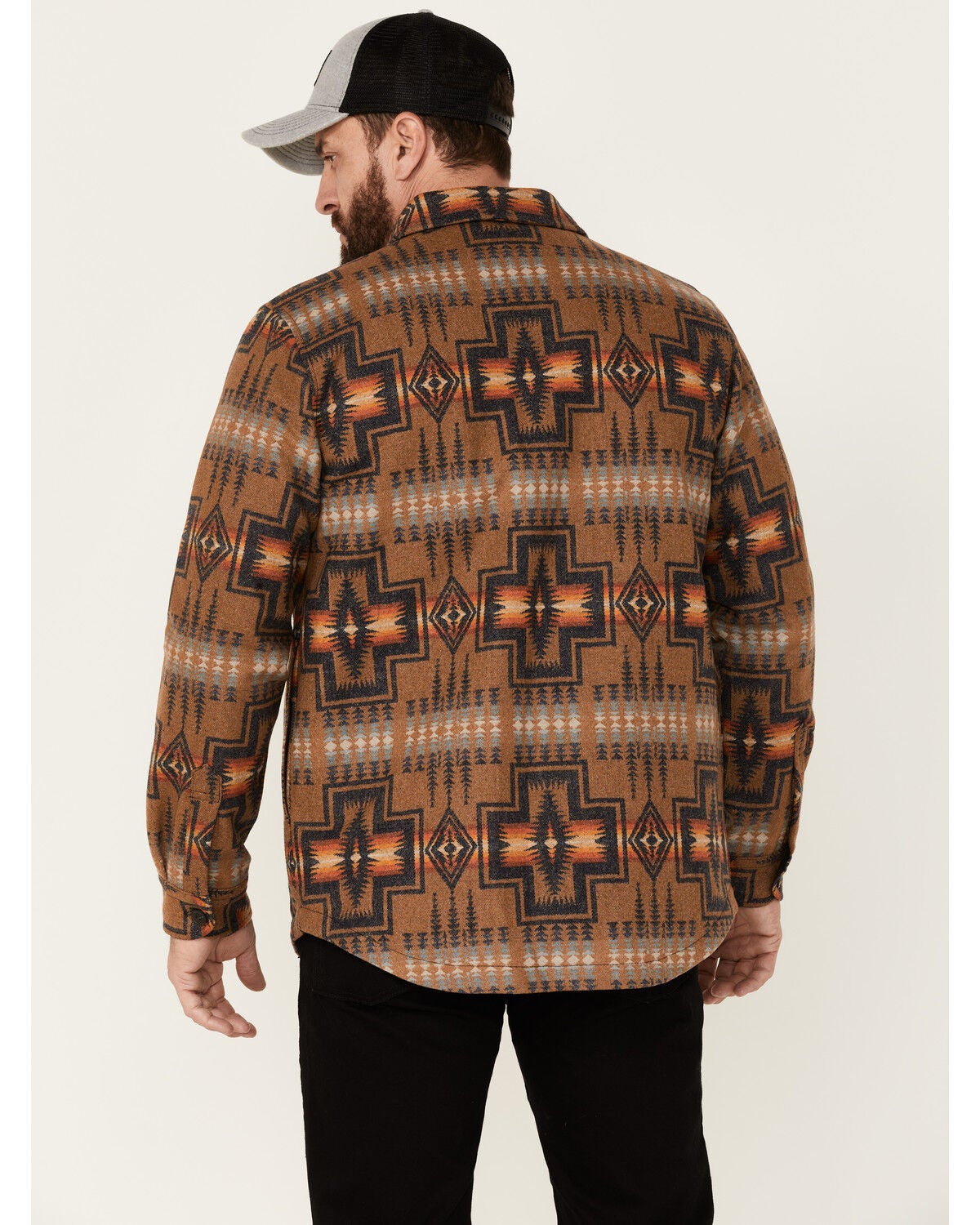 Print Quilt-Lined Shirt Jacket 