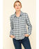 Image #1 - Dovetail Workwear Women's Plaid Print Long Sleeve Button Down Givens Work Shirt, Indigo, hi-res