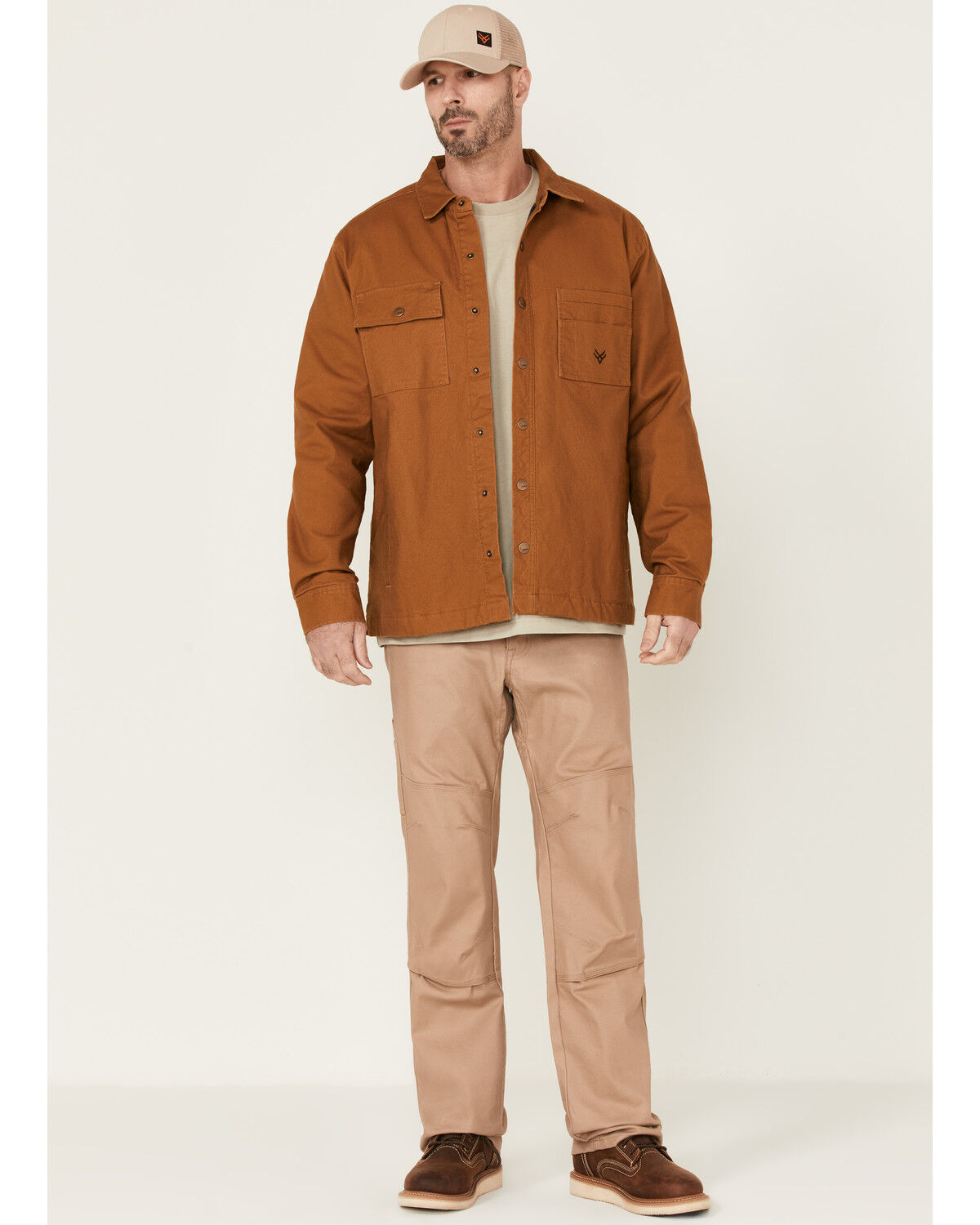 Image #3 - Hawx Men's Ellis Weathered Duck CPO Snap Work Shirt Jacket, , hi-res