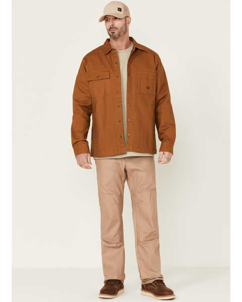 Image #3 - Hawx Men's Ellis Weathered Duck CPO Snap Work Shirt Jacket , Rust Copper, hi-res