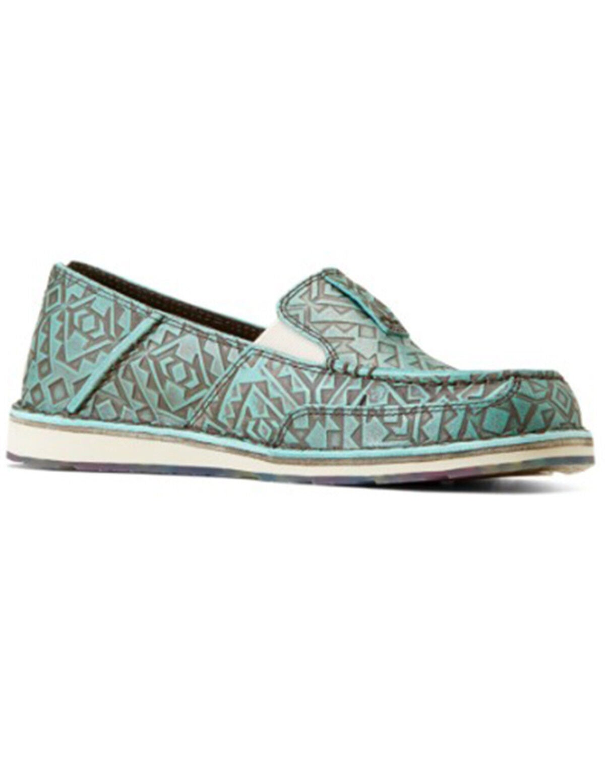 Ariat Women's Embossed Cruiser Casual Shoes - Moc Toe, Blue, hi-res