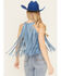 Image #4 - Idyllwind Women's Madie Faux Suede Fringe Tank, Steel Blue, hi-res