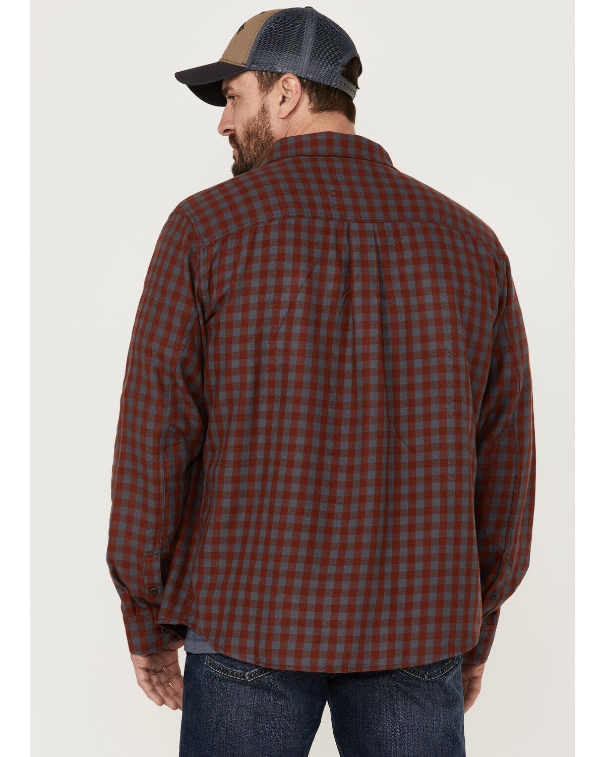 Image #4 - Brothers and Sons Men's Small Check Plaid Long Sleeve Button-Down Western Shirt, Red, hi-res