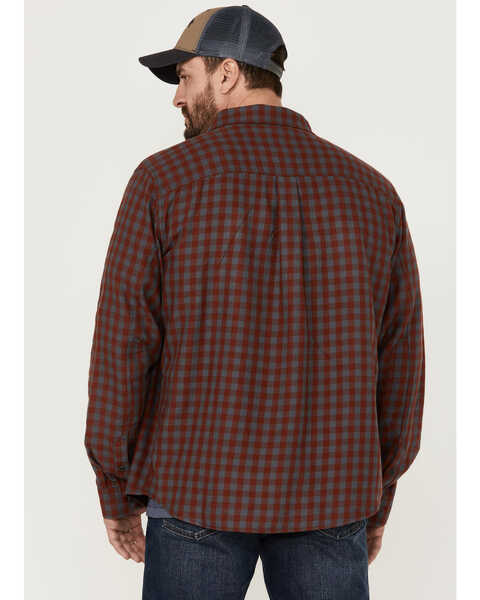 Image #4 - Brothers and Sons Men's Small Check Plaid Long Sleeve Button-Down Western Shirt , Red, hi-res