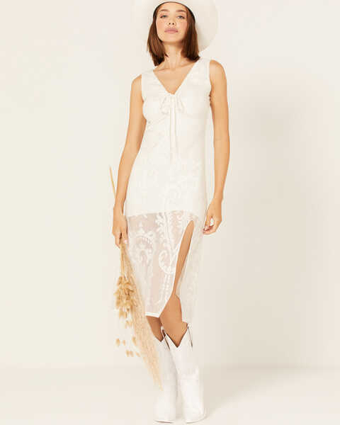 Image #1 - Sadie & Sage Women's Pearly Paige Lace Midi Dress, Off White, hi-res