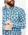 Wrangler 20X Men's Plaid Print Competition Advanced Comfort Long Sleeve Western Shirt , Brown/blue, hi-res