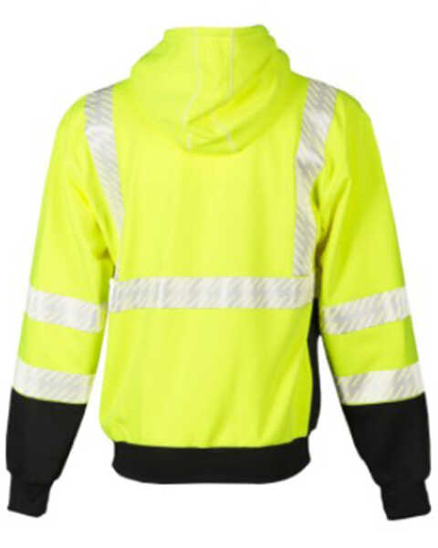 Image #2 - Kishigo Men's FR Hi-Vis Zip-Front Hooded Work Jacket, Bright Green, hi-res