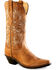 Image #1 - Old West Women's Rustic Tan Western Boots - Snip Toe  , Tan, hi-res