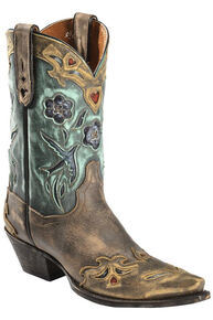 Dan Post Blue Bird Wingtip Cowgirl Boots - Snip Toe, Copper, hi-res