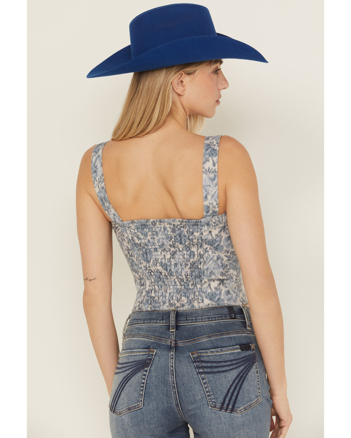 Image #4 - Levi's Women's Floral Print Denim Bustier, Multi, hi-res