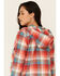 Wrangler Women's Red Plaid Long Sleeve Hooded Snap Western Shirt, Red, hi-res