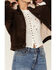 Image #3 - Cleo + Wolf Women's Corduroy Sherpa Trucker Jacket, Chocolate, hi-res