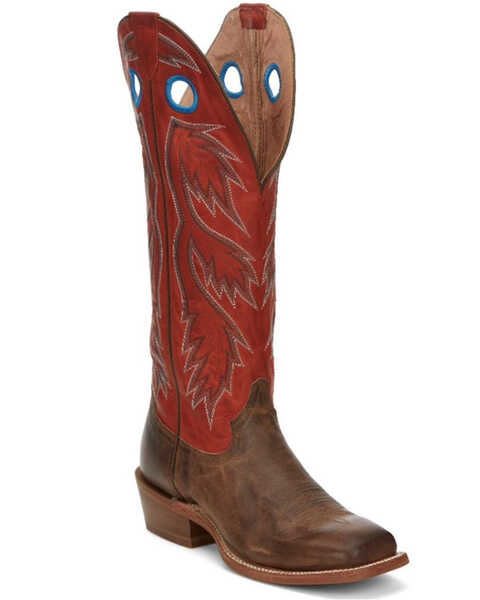 Image #1 - Tony Lama Men's Colburn Western Boots - Broad Square toe, Orange, hi-res