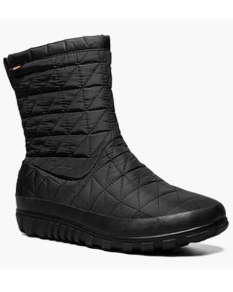 Bogs Women's Snowday II Mid Work Boots - Soft Toe, Black, hi-res