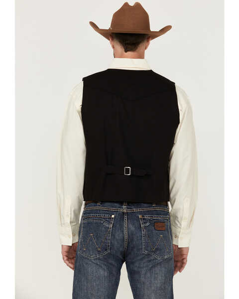 Image #4 - Cody James Men's Highlands Slub Button-Front Western Vest , Black, hi-res
