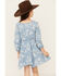 Image #4 - Wrangler Girls' Butterfly Print Denim Long Sleeve Dress, Blue, hi-res