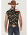 Cody James Men's Alpha Camo Print Bubba Sleeveless Snap Western Shirt , Camouflage, hi-res