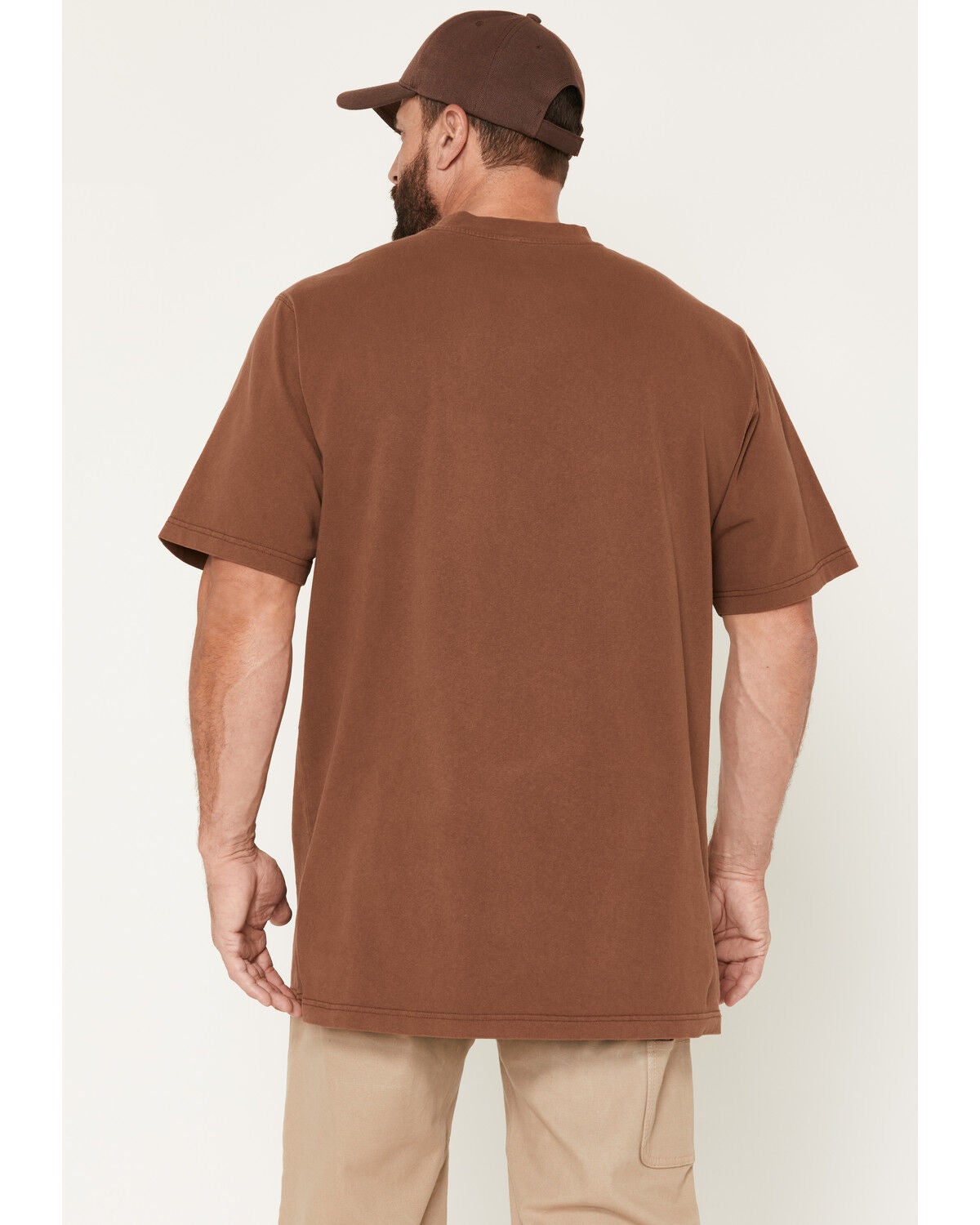 Image #4 - Hawx Men's Forge Solid Short Sleeve Pocket Work T-Shirt, Brown, hi-res