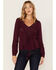 Image #1 - Idyllwind Women's Romance Floral Embroidered Swiss Dot Blouse, Purple, hi-res
