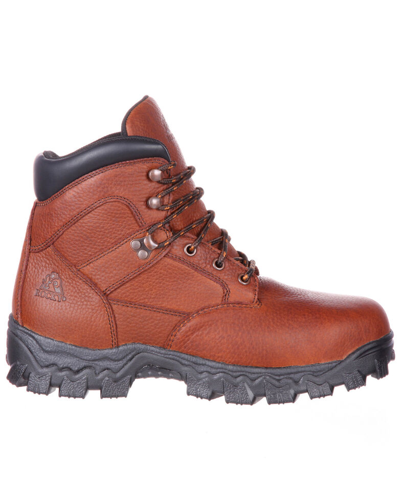Rocky Men's Alpha Force Fully Puncture-Resistant Waterproof Work Boots - Steel Toe , Brown, hi-res