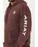 Image #3 - Ariat Men's Logo Sleeve Hooded Sweatshirt, Maroon, hi-res