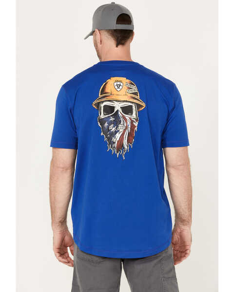 Image #1 - Ariat Men's Rebar Workman Born For This Short Sleeve T-Shirt, Royal Blue, hi-res