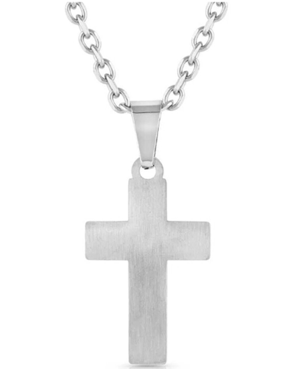 Image #2 - Montana Silversmiths Men's Intertwined with Faith Cross Necklace, Silver, hi-res