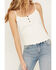 Image #4 - Cleo + Wolf Women's Rib Knit Henley Tank, Cream, hi-res