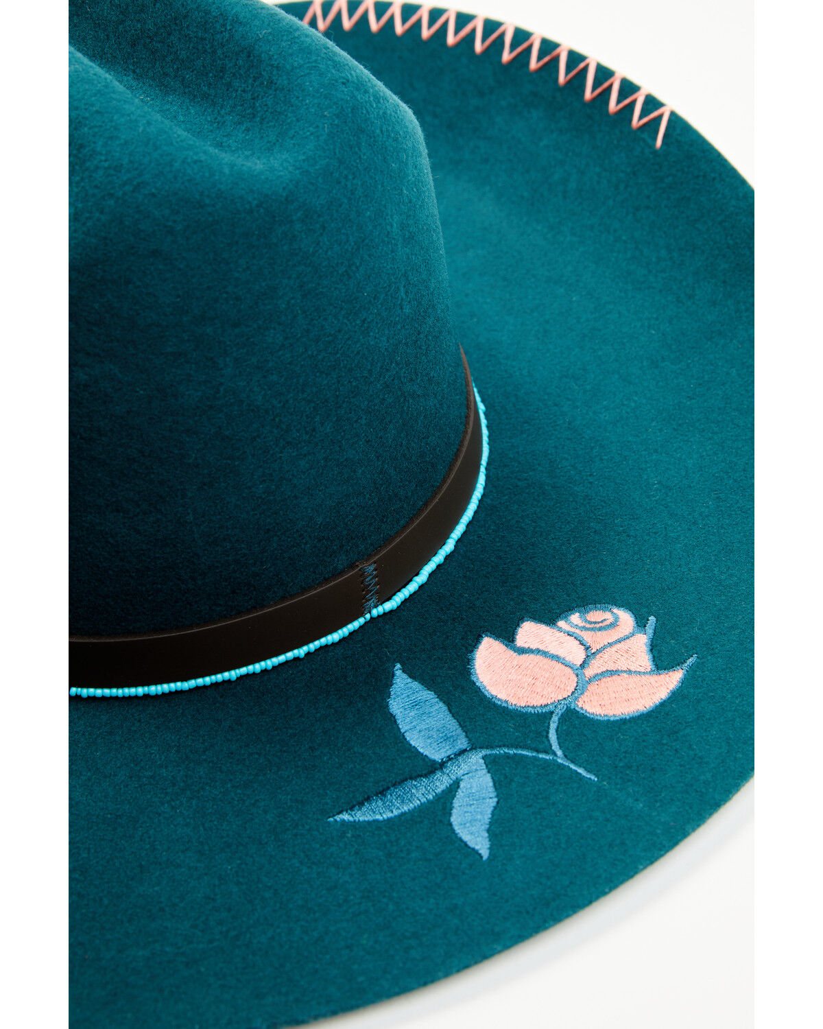 Image #2 - Shyanne Women's Mabel Embroidered Felt Cowboy Hat, Teal, hi-res