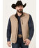 Image #1 - Cinch Men's Textured Logo Concealed Carry Zip Bonded Vest, Stone, hi-res
