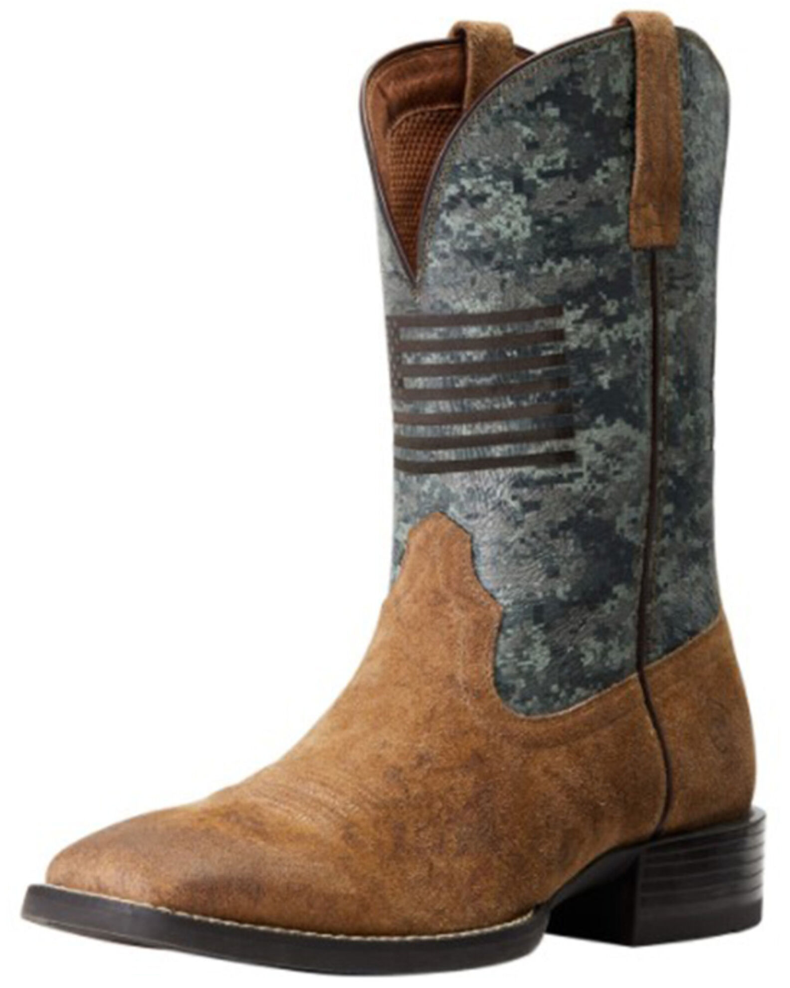 Image #1 - Ariat Men's Flying Sport Western Performance Boots - Broad Square Toe, Brown, hi-res