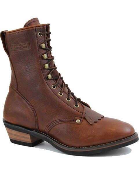 Image #1 - Ad Tec Men's 9" Packer Western Work Boots - Soft Toe, Brown, hi-res