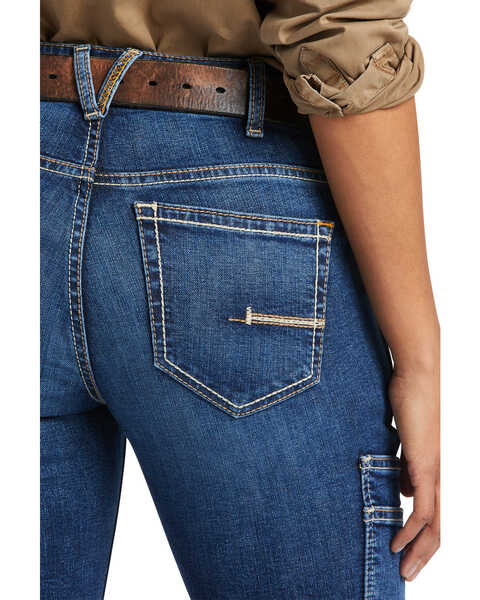 Image #5 - Ariat Women's Rebar Pilar Medium Wash Flex Riveter Bootcut Work Jeans , Blue, hi-res