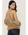 Image #4 - Blue B Women's Rhinestone Fringe Cold Shoulder Sweatshirt, Brown, hi-res