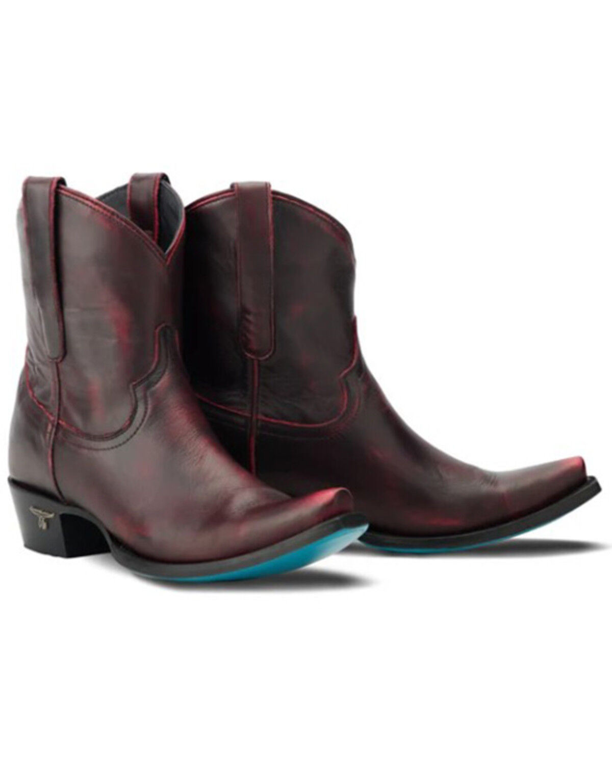 Image #1 - Lane Women's Emma Jane Western Booties - Snip Toe, Black Cherry, hi-res
