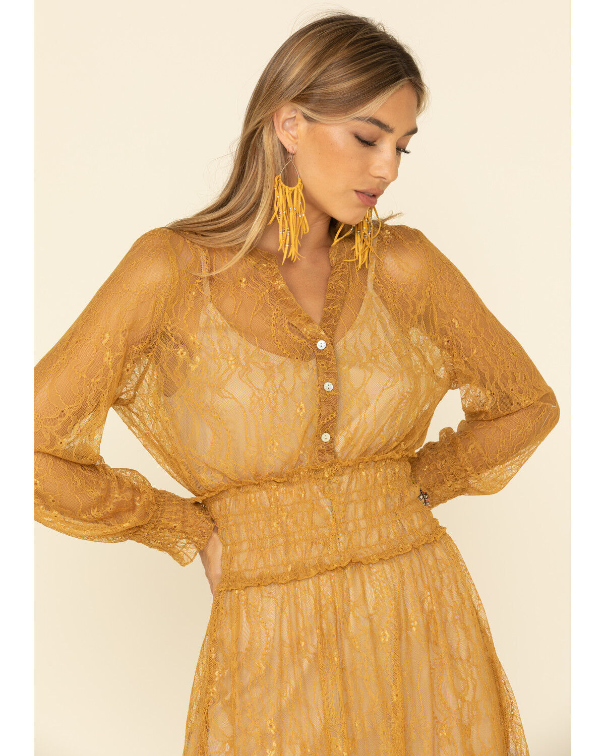 mustard lace dress