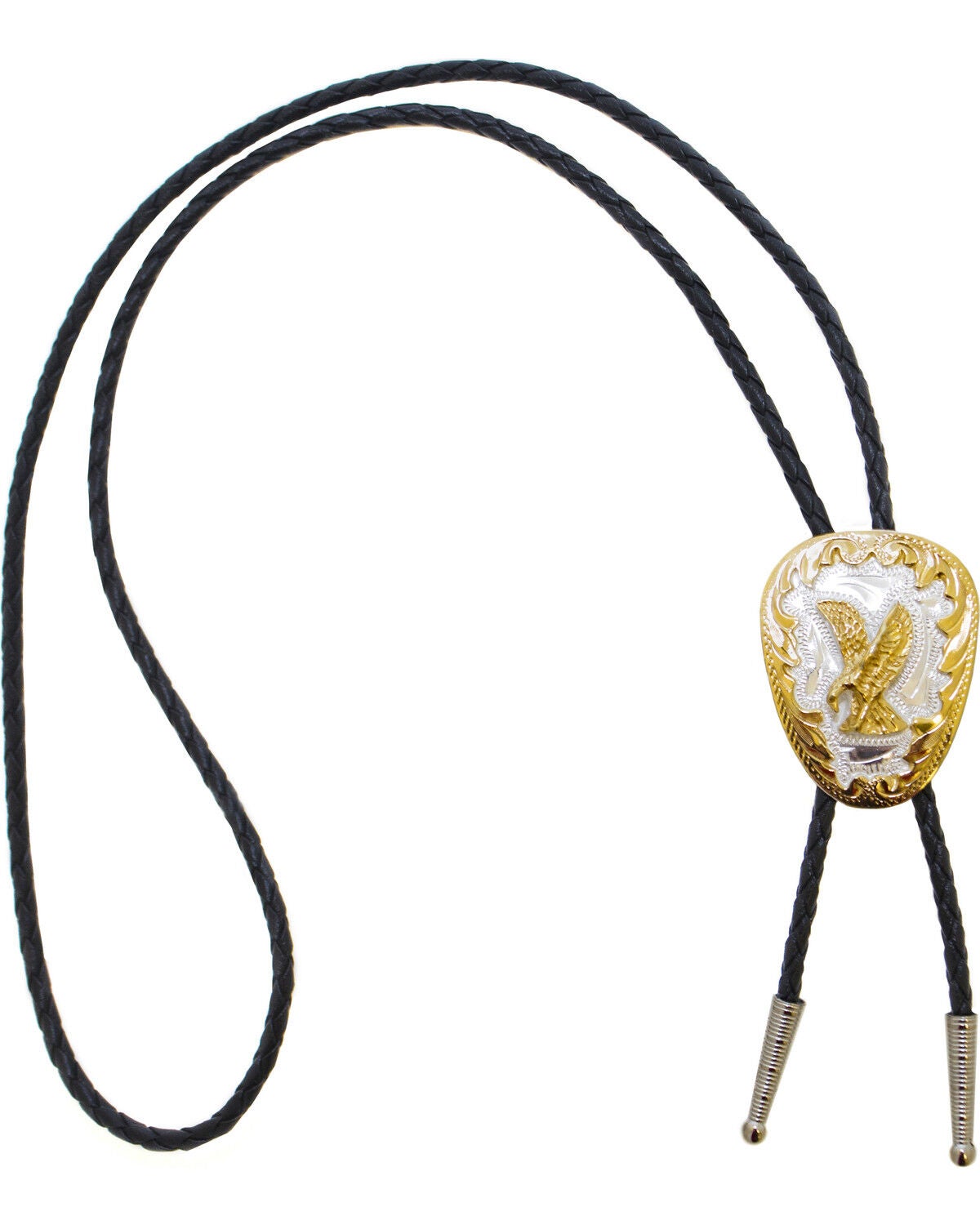 Image #2 - Western Express Men's German Silver Eagle Bolo Tie, Gold, hi-res
