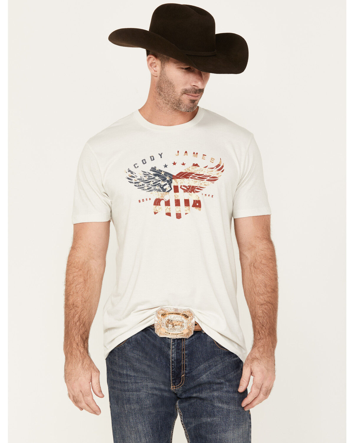 Image #1 - Cody James Men's Born Free Short Sleeve Graphic T-Shirt, Tan, hi-res