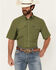 Image #1 - Wrangler Men's Solid Short Sleeve Snap Performance Western Shirt, Green, hi-res