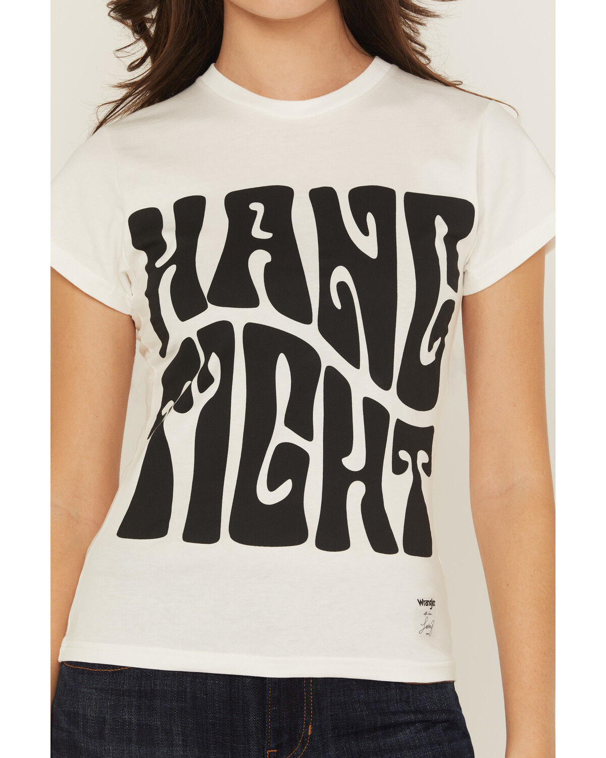 Image #4 - Wrangler x Lainey Wilson Women's Hang Tight Short Sleeve Graphic Tee, White, hi-res