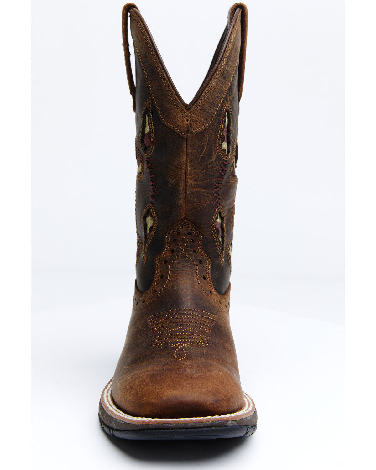 Image #4 - RANK 45® Women's Lite Flag Western Performance Boots - Broad Square Toe, Brown, hi-res