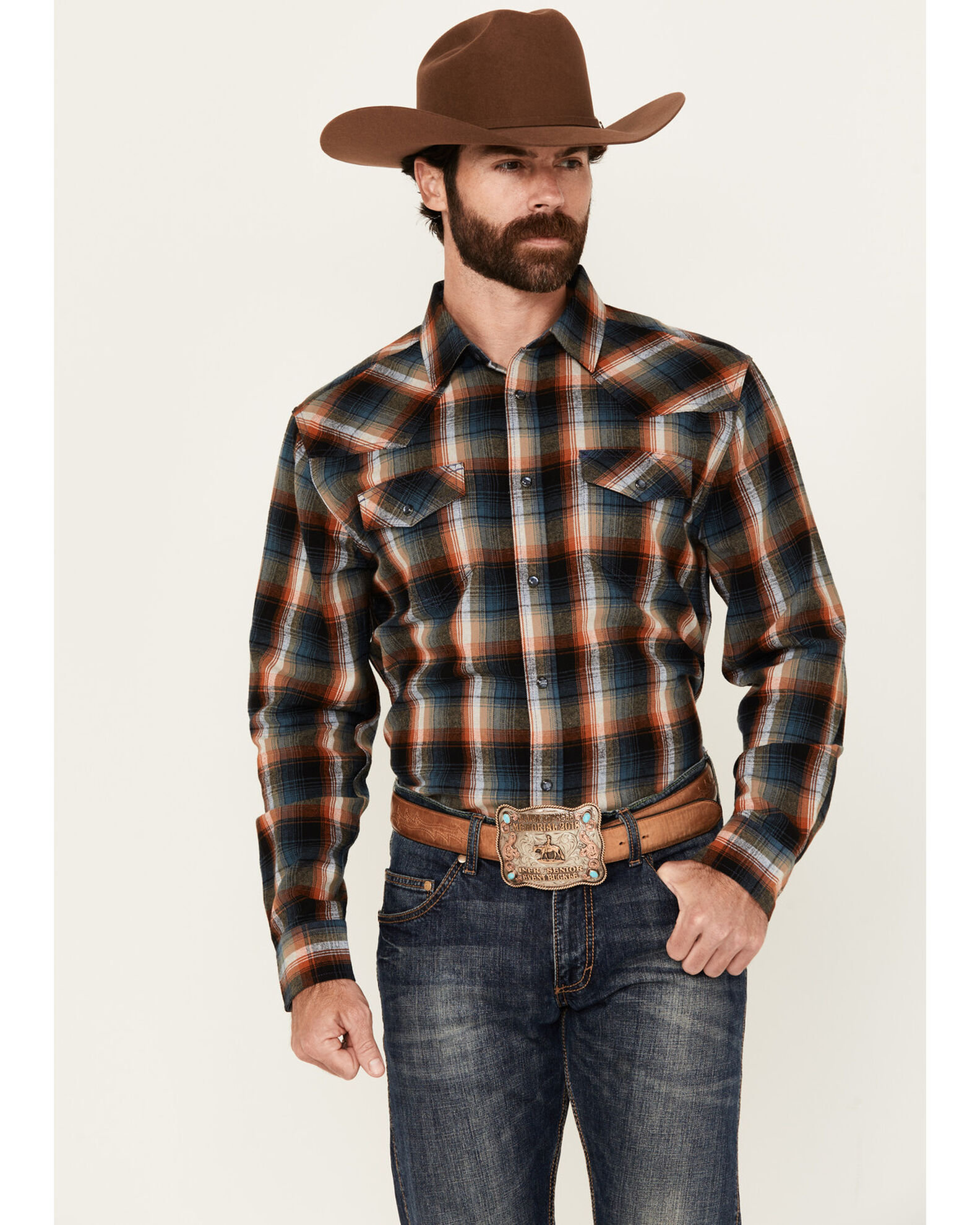 Product Name: Cody James Men's Santa Cruz Plaid Print Long Sleeve Snap  Flannel Shirt