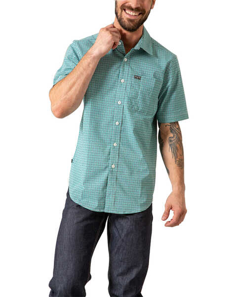 Image #1 - Kimes Ranch Men's Chute Plaid Print Short Sleeve Button Down Western Shirt, , hi-res