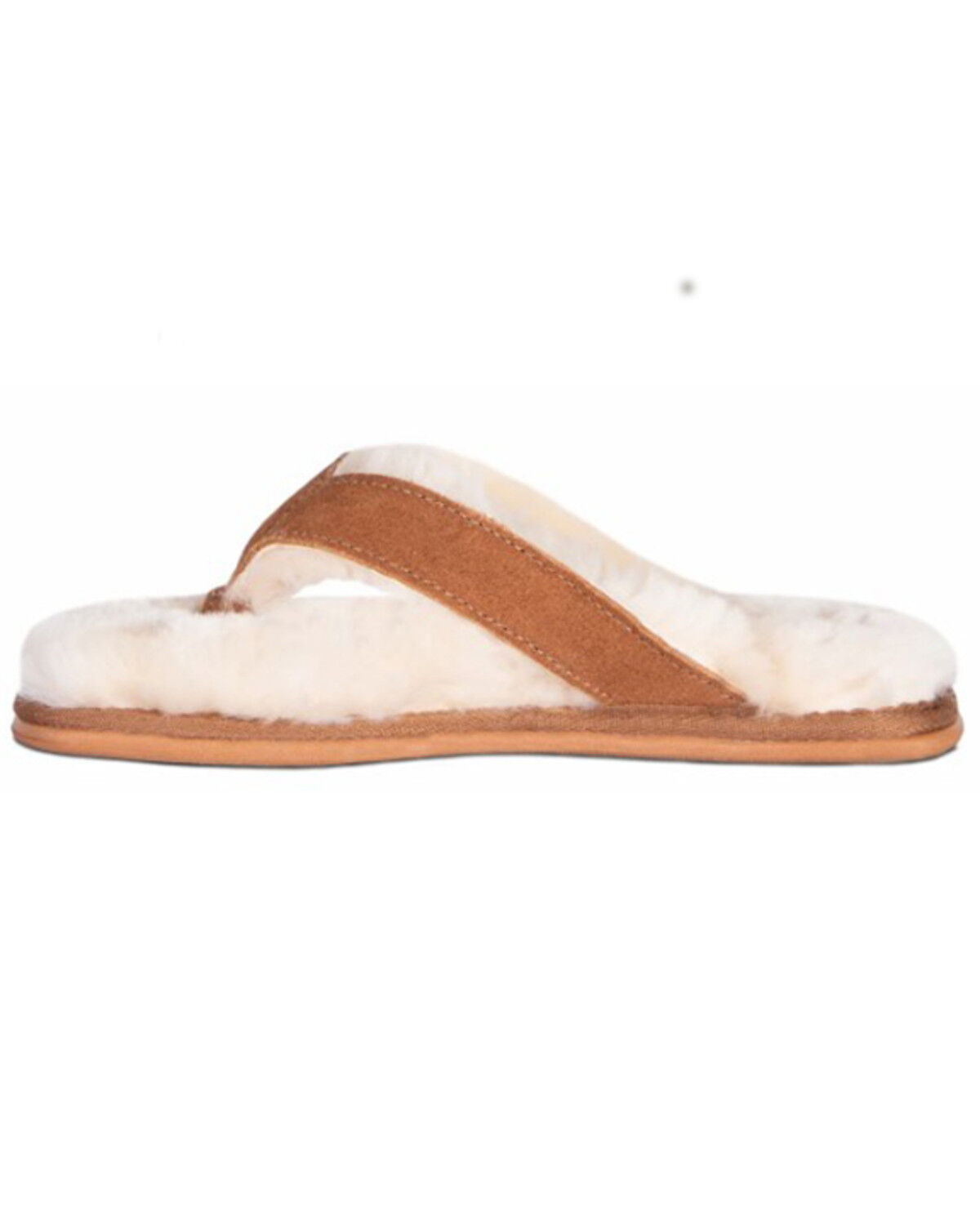 Image #2 - Cloud Nine Women's Sheepskin Lined Flip Flops, Chestnut, hi-res