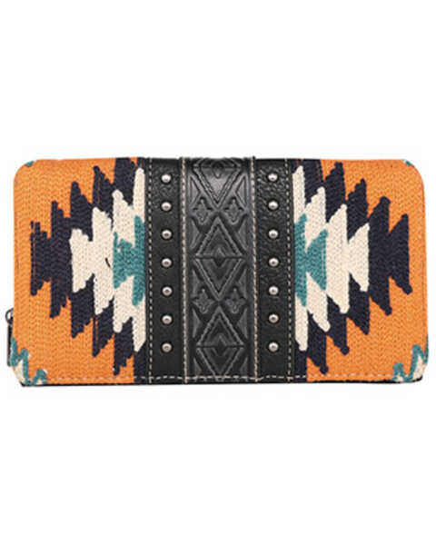 Image #1 - Montana West Women's Southwestern Tapestry Wallet , Black, hi-res