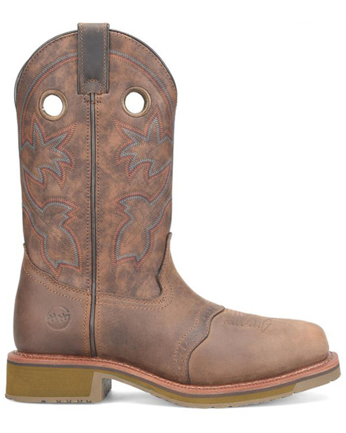 Image #2 - Double H Men's 12" Antonio Pull-On Work Boots - Composite Toe, Brown, hi-res