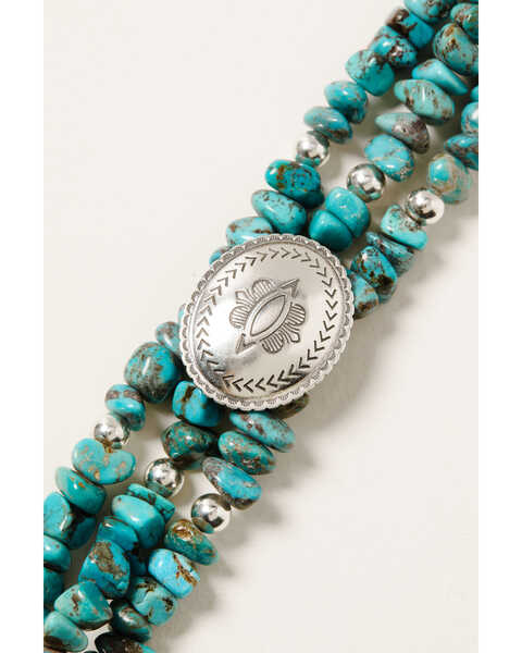 Image #3 - Paige Wallace Women's Turquoise & Silver 3-Row Concho Beaded Toggle Bracelet, Turquoise, hi-res