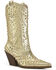 Image #1 - Azalea Wang Women's Appease Studded Booties - Snip Toe, Gold, hi-res