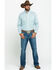 Wrangler Men's Classic Teal Geo Print Long Sleeve Western Shirt , Teal, hi-res